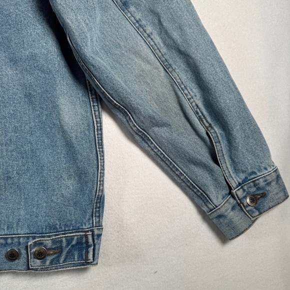 Dunbrooke Jacket Mens Large Blue Jean Barn Embroidered Leather Collared Vintage - Picture 15 of 16